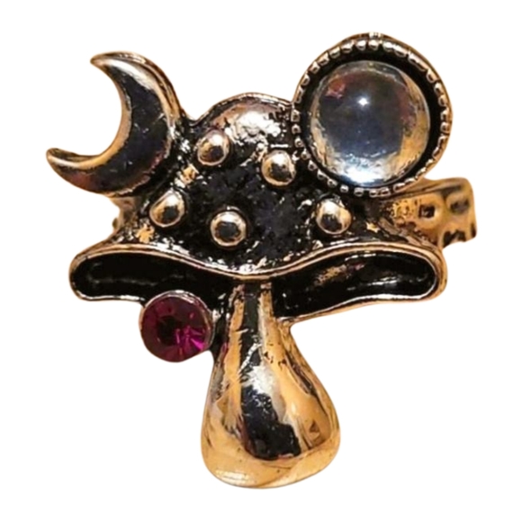 🌙 Moon 'N Mushroom 🍄 Psychedelic Ring - Picture 4 of 5